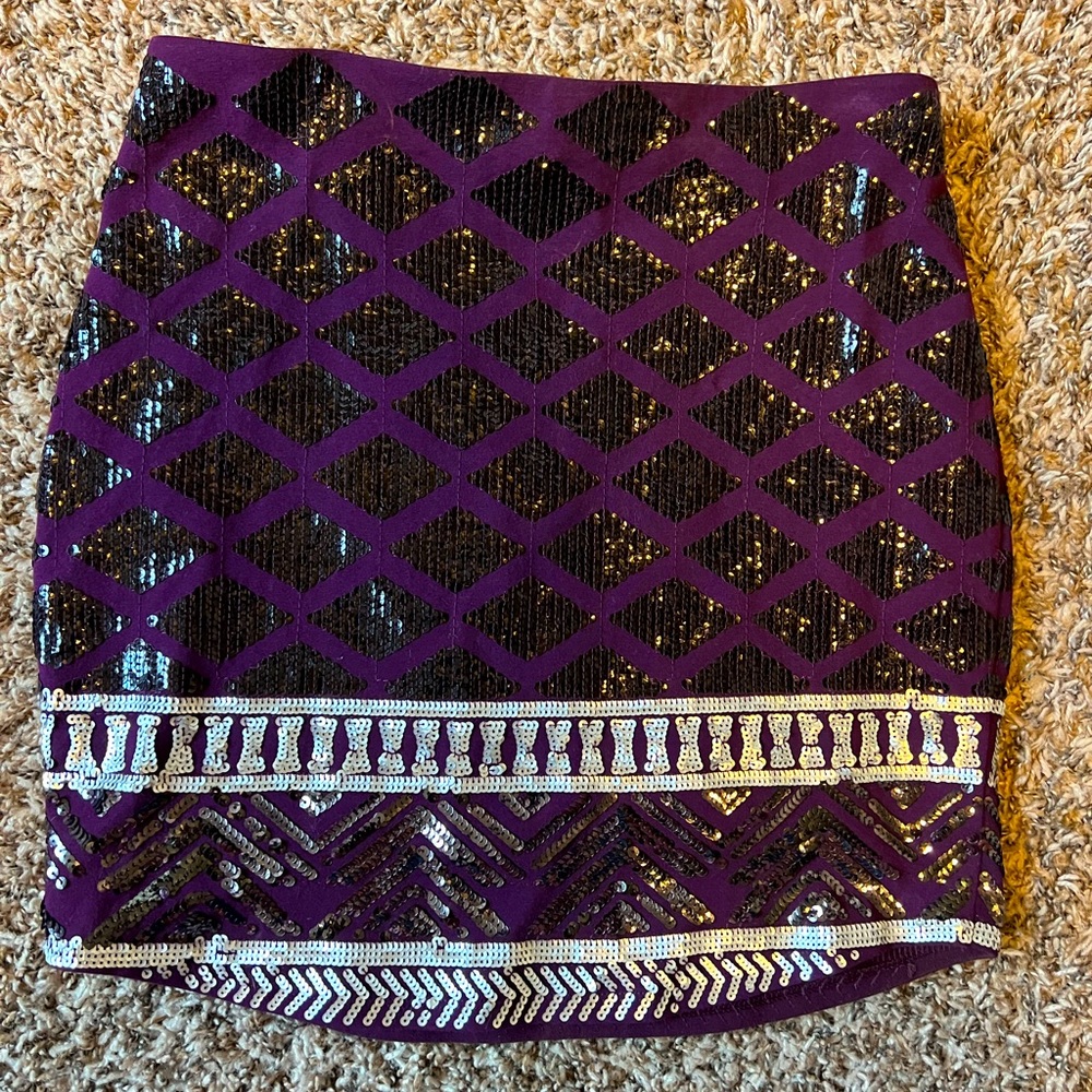 Express purple sequin skirt - size xs